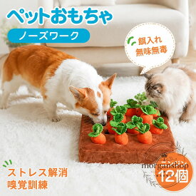 ノーズワーク玩具 ニンジン12個入り 35×35cm 餌入れ対応 ぬいぐるみ素材 犬猫用 嗅覚訓練 ストレス解消 早食い対策 遊びながらおやつ探し 室内用 ペットおもちゃ