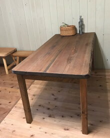 テーブル ダイニングテーブル 木製 カフェ 無垢 150cm　 一枚板　2〜3枚接ぎ 天然木 アンティーク風 テーブル