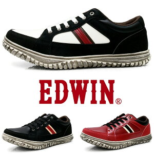 幅広 スニーカー 4E メンズ ウォーキング カジュアルシューズ 軽量 防水 ローカット 紐靴 おしゃれ 紳士靴 EDWIN エドウィン edm644|正規販売店