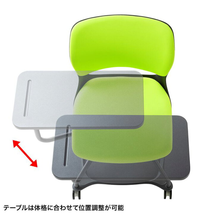 楽天市場】サンワサプライ ミーティングチェア テーブル付き(グリーン 