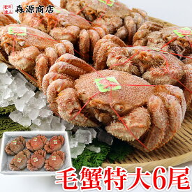 毛ガニ 特大サイズ6尾 4kg 毛蟹 カニ 蟹 姿 お取り寄せグルメ 食品 お中元 ギフト プレゼント 御中元