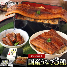 うなぎ 国産 3種セット ギフト BOX入り 長焼き 刻み カット 食べ比べ 合計320g 鰻 ウナギ 国産 無投薬 ギフト 化粧箱 ギフト うなぎ 国産 鰻 ウナギ うなぎ