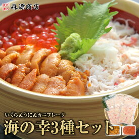 海の幸 3種セット いくら ウニ カニフレーク うに 蟹 ズワイガニ ずわい蟹 海鮮丼 ギフト プレゼント