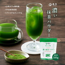 濃い抹茶パウダー 500g 【業務用】 - お茶カフェ御用達 - ［溶けやすい フロストシュガー 和カフェー タピオカドリンク かき氷 ］ 森半 グリーンティー 抹茶 粉末 粉末飲料 抹茶パウダー 宇治 お抹茶 宇治抹茶 京都 抹茶オーレ お茶 おちゃ プロ 製菓用 抹茶ラテ 加糖