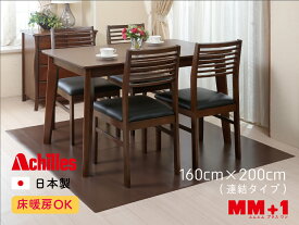 本革調ダイニングテーブル下保護マット 160cmx200cm 送料無料 日本製 保護マット アキレス Achilles 水ハネ 汚れ防止 お手入れ簡単 傷付き防止 傷防止マット 保護 高級感 ビニール 安心 高品質 床用 つまずきにくい 床暖房対応　厚さ1mm 洗濯不要 サッと拭き取り 各サイズ