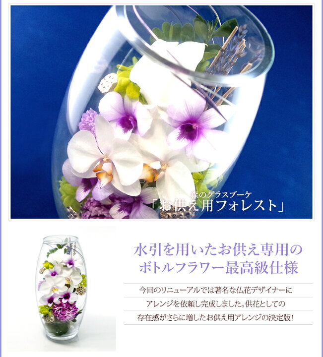 楽天市場】仏花 仏壇用 アレンジメント 胡蝶蘭やデンファレなどの生花 
