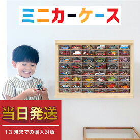★当日発送 パパママ推薦★ミニカー 収納 ミニカーケース 8×6マス(最大96台収納可能/壁掛け 置き型) 扉有 |高さ38cm 幅52cm もりもり工房 トミカ収納 トミカ 収納 コレクションケース 木製 ロングトミカ おもちゃ 収納 トミカ収納 棚 トミカケース ミニカー 収納棚