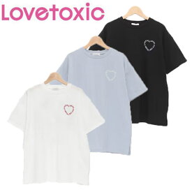 Lovetoxic(ラブトキシック)バックハート刺しゅうルーズ半TM(150cm) L(160cm)8341254子供服　キッズ　ジュニア