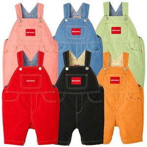 ミキハウス mikihouse 6分丈オーバーオール男の子 女の子 ベビー キッズ 子供服 プレゼント ギフト サロペット オールインワン S(70-80)M(80-90) ベビー キッズ 子供服 プレゼント ギフト コート