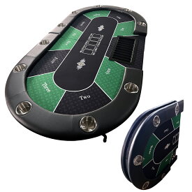 【スーパーSALE P5倍】ポーカーテーブル 【プロ仕様】ポーカー台 座卓 ポーカー ポーカーボード 折りたたみ 10人対応 家庭用 業務用 最大500枚 チップラック　チップトレイ 付き ドリンクホルダー付き 6人8人 10人 カジノ トランプ ボードゲーム