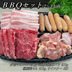 伊賀牛 バーベキューセット 2〜3人前 4種盛り / 焼肉セット 食材セット 伊賀牛カルビ 三重県産豚バラ 国産鶏もも ウインナー 送料無料