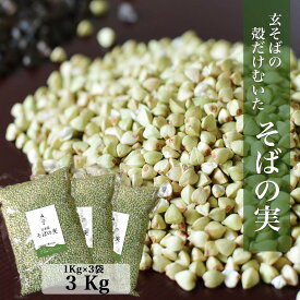 【送料無料】【国産そばの実／3kg】ルチンたっぷりの国産そば実 丸ぬき むき実茹でてそのまま美味しい蕎麦の実 低G1食品 グルテンフリー 食物繊維 スーパーフード ビタミンB1 カテキン ミネラル そばの実ごはん プレゼント ギフト