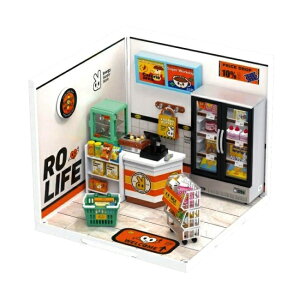 つくるんです ミニチュアハウス クリエイターシリーズ コンビニ 665021-DW002 日本語説明書付き Robotime ロボタイム DIY ミニチュアハウスキット ドールハウスキット 工作キット 組立キット 模型