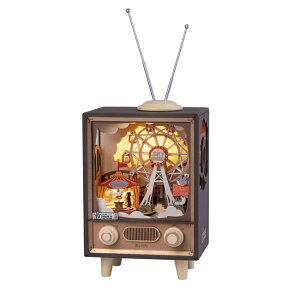 つくるんです サンセットパーク 666467-AMT01S 日本語説明書付き Robotime ロボタイム 立体パズル 木製 DIY ミニチュアハウス ドールハウス ウッドパズル 工作キット 組立キット 模型 建物 インテリ