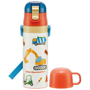 【お買い物マラソンクーポン対象】キッチン雑貨 弁当 水筒 超軽量コンパクト2WAYステンレスボトル 【Under Construction!(はたらくクルマ)】