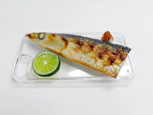 食品サンプル iPhoneケース 焼秋刀魚・頭