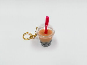 【 キーホルダー タピオカ ミルクティー ・ ミニ】 日本製 小物 食品サンプル おもしろ プレゼント かわいい おしゃれ ハンドメイド ポーチ バッグ 模型 フェイクフード フード 食べ物 パー