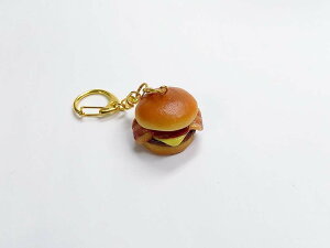 【 キーホルダー バーガー:ベーコンチーズ 】 日本製 小物 食品サンプル おもしろ プレゼント かわいい おしゃれ ハンドメイド ポーチ バッグ 模型 フェイクフード フード 食べ物 パーツ 撮