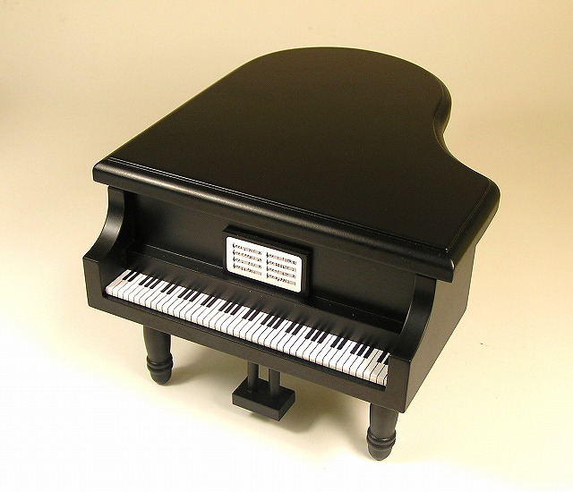 ピアノ型オルゴール　18弁オルゴール内臓　ブラック　（（日本製：東洋音響）YK-GP-2 | オルゴールと時計の杜のうた