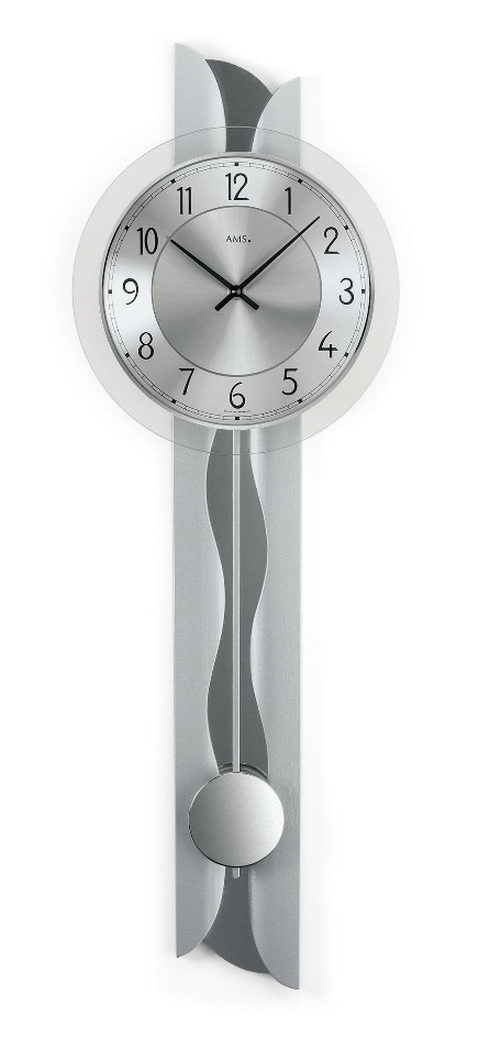商い AMS振り子時計 スタイリッシュなシルバーカラー ＡＭＳ AMS7216 メーカー公式 振り子時計 アームス