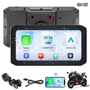 �y���������z�o�C�N�p�f�B�X�v���C�I�[�f�B�I ���C�����X CarPlay/Android Auto�Ή� 6.25�C���`IPS�^�b�`�X�N���[�� �o�C�N�h�����R IP67�h���h�o �ϔM�ϋv�ϏՌ��� ���y��