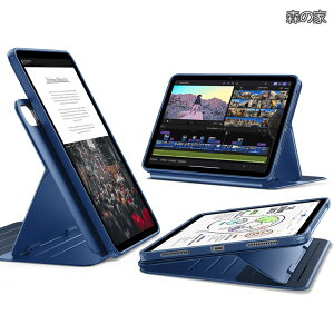 �y���������ziPad Air 13�C���` �P�[�X (M4/M3/M2�A2026/2025/2024)��p ��O���\�ȃ}�O�l�b�g�J�o�[�t����]���P�[�X �c����/�������X�^���h 9�i�K�̊p�x���߉\ Penci