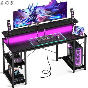 �y���������z�Q�[�~���O�f�X�N �p�\�R���f�X�N �R���Z���g&LED�t�� �� pc�f�X�N ��140cm �������b�N&���j�^�[��t�� �׋��� �Q�[���f�X�N computer desk ���[�N�f�X�N �I�t�B�X�f�X�N ���� ���E��