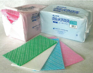 【1パック】カウンタークロス 30cm×61cm 70枚 厚手 ホワイト ブルー グリーン ピンク 国産 PE袋タイプ 拭き取り 吸水力 グルメクロス