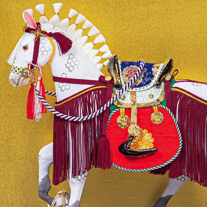 楽天市場】平安豊久 五月人形 ケース飾り 穂州作 京馬飾り 10号 ガラス  