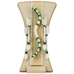 インテリア破魔弓23 橙紐・白紐・赤紐・緑紐 バーチ台アクリルケース295(帯柄) 初正月 名入れ木札プレゼント対象商品 名入れ お祝い プレゼント 出産 新築祝い インテリア