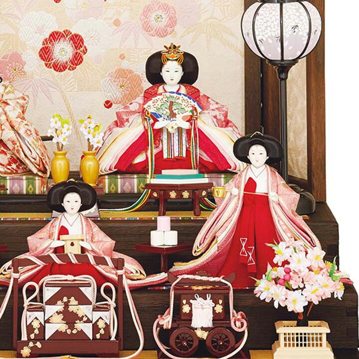 楽天市場】在庫あり 雛人形 吉徳大光 収納飾り 焼桐収納三段飾り 五人 