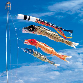 江戸 5m 6点 鯉3匹 瑞祥吹き流し 錦鯉 鯉のぼり 大型セット ワタナベ鯉のぼり 日本製