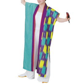 おどり袢天 メーカー在庫限り水色/紫 B467【よさこい/踊り衣裳/祭用品/お祭り/祭り小物】【はっぴ・はんてん・半被・袢纏】