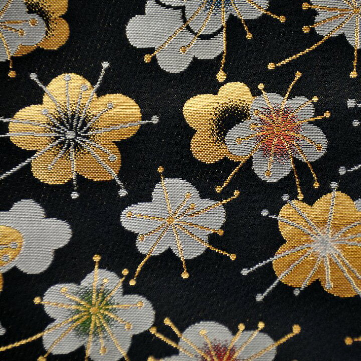 楽天市場】金襴 生地 西陣織 梅 濃紺 不織布付き b 和柄生地 つまみ  