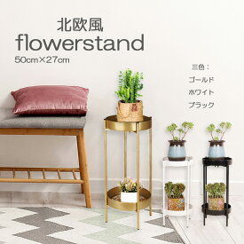 【4月24日20時～100円OFFクーポン】フラワースタンド 2段 フラワーラック 屋外 50cm 簡単組み立て 室内 園芸ラック 植木鉢スタンド 観葉植物 鉢置き 消毒液 スタンド 花台 植物棚 室内 玄関 棚