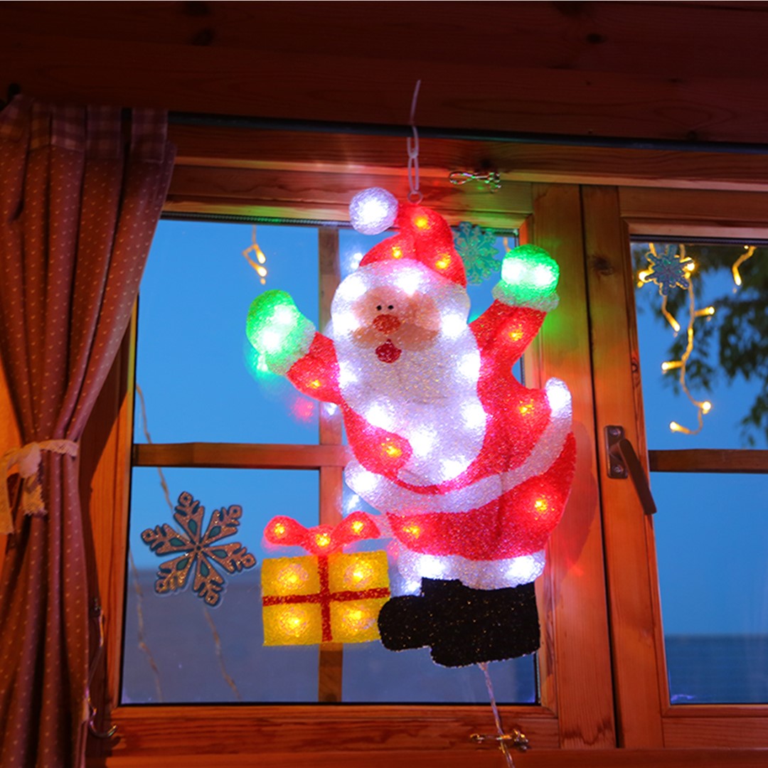 クリスマスイルミネーション イルミネーションライト イルミネーション 期間限定特価品 室内用 ウィンドウモチーフ LED ギフトボックス 予約販売 サンタ