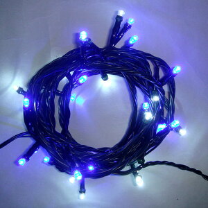 ストレート緑コード 白・青 30球LED コントローラー付点滅(室内用) LEDクリスマスイルミネーション