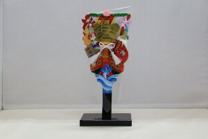 宝船 【7号押絵羽子板】 初正月 コンパクト 豆羽子板 ミニ羽子板 飾り台付
