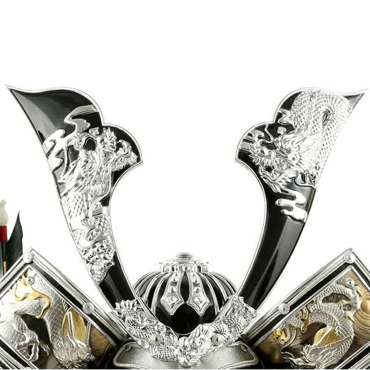 楽天市場】五月人形 こどもの日 端午の節句 ケース飾り 12号銀中鍬兜  