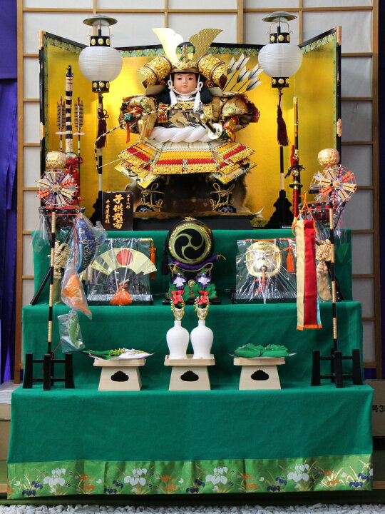 楽天市場】五月人形三段飾り 105子供大将赤黄白 【武者人形】 : 人形の 
