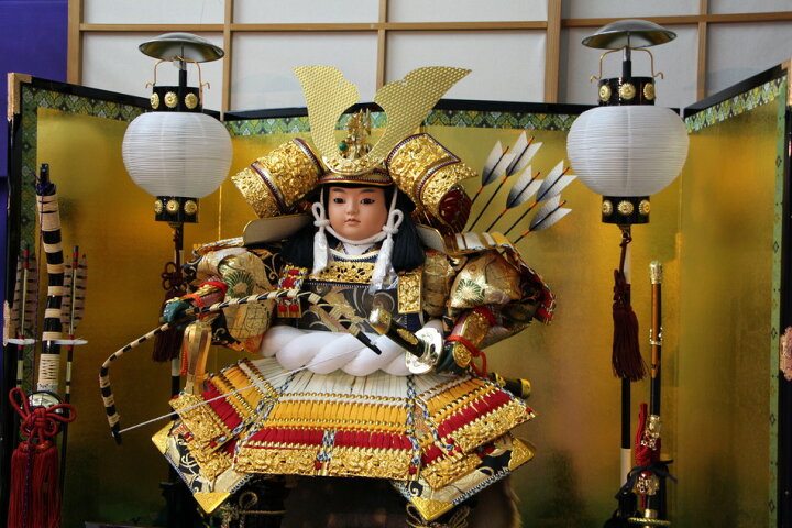 楽天市場】五月人形三段飾り 105子供大将赤黄白 【武者人形】 : 人形の 