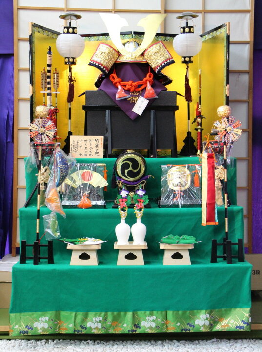 楽天市場】五月人形兜三段飾り 105 御着用 竹雀之兜 【五月人形 