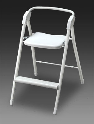 キッチンの作業椅子 高い素材 ステップアップチェアー ホワイト 踏み台にもなります ステップアップチェア キッチンチェア ワークチェアー 限定品 X12 踏台