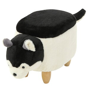 アニマルスツール 収納つき ドッグ 送料無料 DOG 収納スツール オットマン 収納ボックス フタ付き おしゃれ フェイクファー ファブリック チェア 椅子 収納BOX ボックススツール 収納 スツー