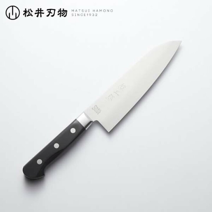 楽天市場】包丁 三徳 サンドビック鋼 ツバ付 165mm 紋三郎 /松井刃物 