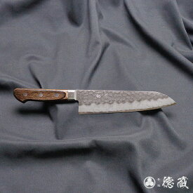 三徳ステンレス包丁　180mm/両刃/AUS8/積層材（こげ茶色）/日本製/徳蔵刃物・TOKUZO KNIVES・JAPAN・Kitchen Knives・包丁・ほうちょう・ホウチョウ・切れ味・家庭用・万能・両刃・お手入れ簡単・錆に強い・プレゼント・ギフト・贈り物・一生モノ・母の日