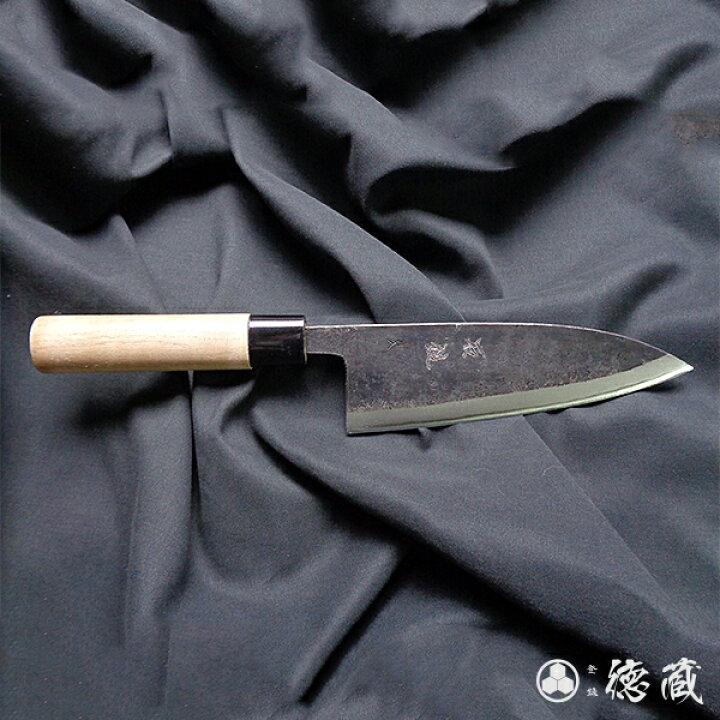 楽天市場】黒打ち厚出刃包丁 180mm/両刃/青紙2号/胡桃/日本製/徳蔵刃物 