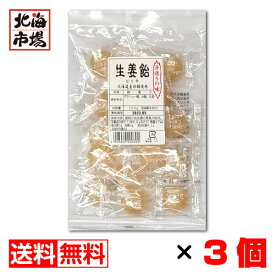 新潟県 結城製菓 生姜飴 伝統手法 手作りの味 ピリ辛 北海道産砂糖使用 100g×3袋【送料無料】 メール便 まとめ買い