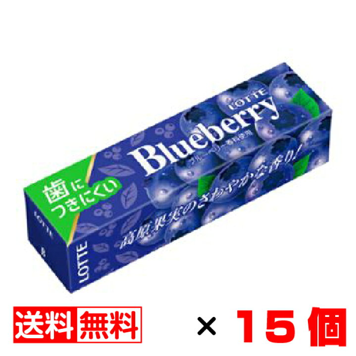 ロッテ 歯につきにくい ブルーベリーガム 9枚入×15個セット【送料無料】メール便 まとめ買い 北海市場 ロッテ コーヒーガム 9枚 ×15個