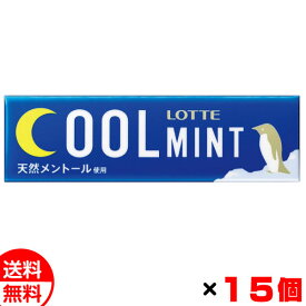 ポイント2倍！ ロッテ クールミントガム 9枚入×15個セット クールミント ガム 送料無料 メール便 お菓子 おやつ おつまみ メール便 お中元 御中元 父の日 プレゼント